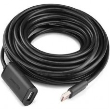 Дата кабель USB 2.0 AM to AF 15.0m Active black Ugreen (10323) - Фото