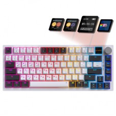 Клавіатура GamePro Asgard Valhalla Pro QLAB Sakura Switch RGB Bluetooth/Wireless/USB-C UA White (MK160-W-D-QS-PRO) - Фото