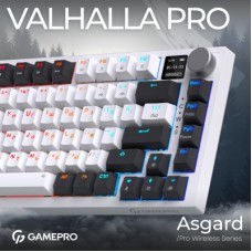 Клавіатура GamePro Asgard Valhalla Pro QLAB Sakura Switch RGB Bluetooth/Wireless/USB-C UA White (MK160-W-D-QS-PRO) - Фото