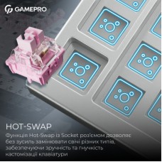 Клавіатура GamePro Asgard Valhalla Pro QLAB Sakura Switch RGB Bluetooth/Wireless/USB-C UA White (MK160-W-D-QS-PRO) - Фото
