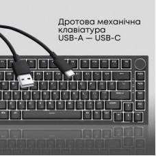 Клавіатура Ajazz AK820 Red Switch USB-C UA Black (AK820-R-B) Клавіатура Ajazz AK820 Red Switch USB-C UA Black (AK820-R-B) - Фото