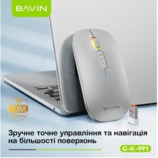Мышка BAVIN G-K-991 RGB Wireless/Bluetooth Black (G-K-991-BK) - Фото