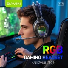 Наушники BAVIN BH-62 Gaming Hi-Res RGB LIGHT Black (HB-BH-62-BK) - Фото