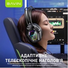 Наушники BAVIN BH-62 Gaming Hi-Res RGB LIGHT Black (HB-BH-62-BK) - Фото