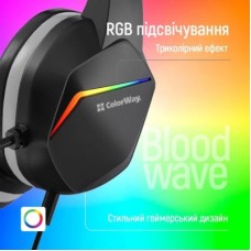 Наушники ColorWay Bloodwave LED Black (CW-HPG01BK) - Фото