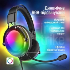 Наушники ColorWay Firestrike RGB Black (CW-HPG04BK) - Фото