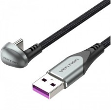 Дата кабель USB 2.0 AM to USB-C 1.5m 66W 180° U-Shaped aluminum alloy Vention (COHHG) - Фото