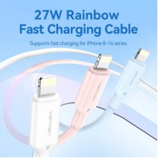 Дата кабель USB-C to Lightning 1.0m PD27W PVC blue Vention (LAKSF) - Фото