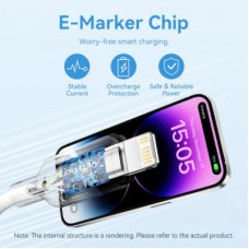 Дата кабель USB-C to Lightning 1.0m PD27W PVC blue Vention (LAKSF) - Фото
