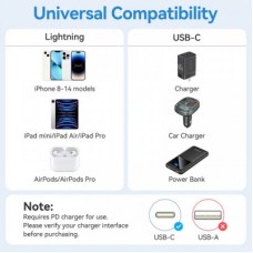 Дата кабель USB-C to Lightning 1.0m PD27W PVC blue Vention (LAKSF) - Фото