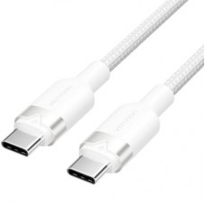 Дата кабель USB-C to USB-C 1.0m 60 W aluminum alloy white Vention (TRDWF) - Фото
