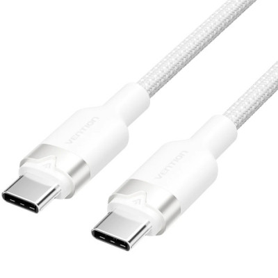 Дата кабель USB-C to USB-C 1.0m 60 W aluminum alloy white Vention (TRDWF)