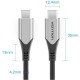 Дата кабель USB-C to USB-C 0.5m 60W USB 3.1 cotton braided Vention (TAAHD)