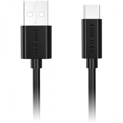 Дата кабель USB 2.0 AM to USB-C 3.0m 18 W PVC black Choetech (AC0004-BK)