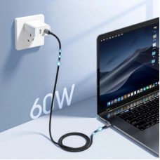 Дата кабель USB-C to USB-C 1.2m 60 W braided black Choetech (XCC-1014) - Фото