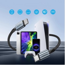 Дата кабель USB-C to USB-C 1.2m 60 W braided black Choetech (XCC-1014) - Фото