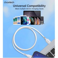 Дата кабель USB 2.0 AM to Lightning 1.0m 2.4A white Choetech (XAL-0003-WH-V2) - Фото