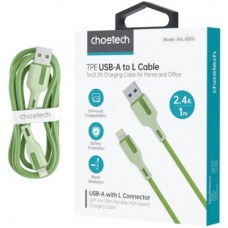 Дата кабель USB 2.0 AM to Lightning 1.0m 2.4 A green Choetech (XAL-0003-GN-V2) - Фото
