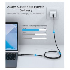 Дата кабель USB-C to USB-C 2.0m USB4 Gen 3 240W 8K Choetech (XCC-1042) - Фото