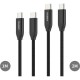 Дата кабель USB-C to USB-C 1.0m + 2.0m PD3.1 240W 2pcs Choetech (XCC-1060)