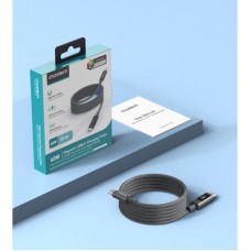Дата кабель USB-C to USB-C 1.2m PD60W magnetic digital display nylon gray Choetech (XCC-1067-GY) - Фото