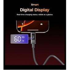 Дата кабель USB-C to USB-C 1.2m PD60W magnetic digital display nylon gray Choetech (XCC-1067-GY) - Фото