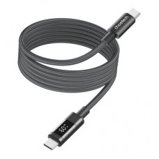 Дата кабель USB-C to USB-C 1.2m PD60W magnetic digital display nylon gray Choetech (XCC-1067-GY) - Фото