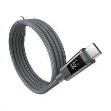 Дата кабель USB-C to USB-C 1.2m PD60W magnetic digital display nylon gray Choetech (XCC-1067-GY) - Фото