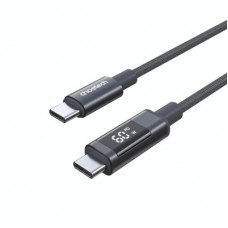 Дата кабель USB-C to USB-C 1.2m PD60W digital display nylon gray Choetech (XCC-1068-GY) - Фото