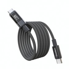 Дата кабель USB-C to USB-C 1.2m PD60W digital display nylon gray Choetech (XCC-1068-GY) - Фото