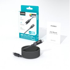Дата кабель USB-C to USB-C 1.2m PD60W digital display nylon gray Choetech (XCC-1068-GY) - Фото