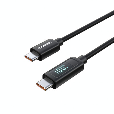 Дата кабель USB-C to USB-C 1.2m PD100W digital display silicone Choetech (XCC-1064)