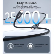 Дата кабель USB-C to USB-C 1.8m PD100W digital display silicone Choetech (XCC-1063) - Фото