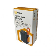 Батарея универсальная Atria 30000mAh, 130W, USB-C laptop/phone (WPD-130) - Фото
