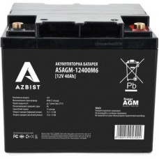 Батарея до ДБЖ AZBIST 12 V 40 Ah Super AGM (ASAGM-12400M6) - Фото
