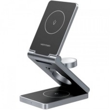 Зарядное устройство Vention Magnetic Wireless Charger 15W 3-in-1 gray (FGFH0) - Фото