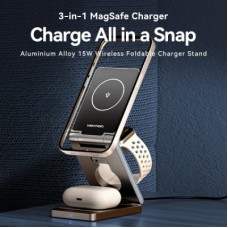 Зарядное устройство Vention Magnetic Wireless Charger 15W 3-in-1 gray (FGFH0) - Фото