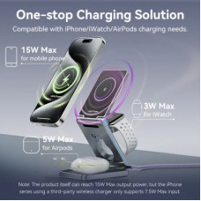 Зарядное устройство Vention Magnetic Wireless Charger 15W 3-in-1 gray (FGFH0) - Фото