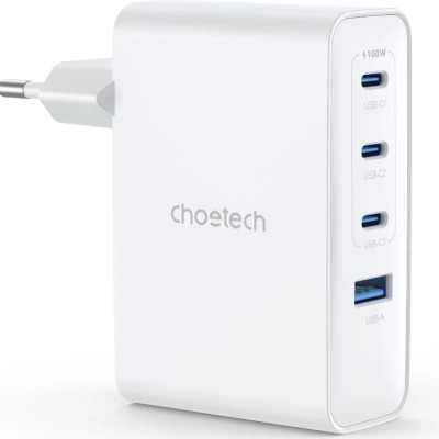 Зарядное устройство Choetech 3xUSB-C + 1xUSB PD100W GaN (PD9002)