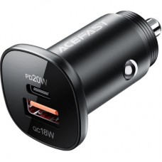 Зарядний пристрій Acefast 1xUSB-C PD20W + 1xUSB QC 3.0 18 W car adapter metal (6974316280330) - Фото