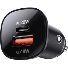 Зарядний пристрій Acefast 1xUSB-C PD20W + 1xUSB QC 3.0 18 W car adapter metal (6974316280330) - Фото