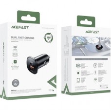 Зарядний пристрій Acefast 1xUSB-C PD20W + 1xUSB QC 3.0 18 W car adapter metal (6974316280330) - Фото