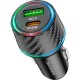 Зарядний пристрій BOROFONE 1xUSB-C PD30W + 1xUSB QC 3.0 48 W car adapter black (6941991101175)