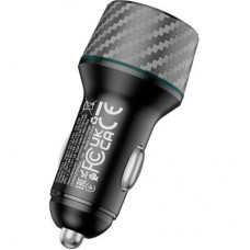 Зарядний пристрій BOROFONE 1xUSB-C PD30W + 1xUSB QC 3.0 48 W car adapter black (6941991101175) - Фото