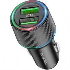 Зарядний пристрій BOROFONE 2xUSB QC3.0 36 W car adapter black (6941991101205) - Фото