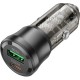 Зарядний пристрій BOROFONE 1xUSB-C PD + 1xUSB 38W car adapter transparent black (6941991106965)