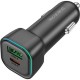 Зарядний пристрій BOROFONE 1xUSB-C PD30W + 1xUSB QC3.0 car adapter black (6941991110818)