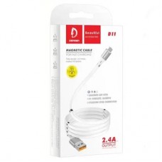 Дата кабель USB 2.0 AM to USB-C 1.0m 2.4A white Denmen (DN-D11T-WH) - Фото