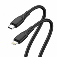 Дата кабель USB-C to Lightning 1.0m PD30W textured PVC black ColorWay (CW-CBPDCL094-BK) - Фото