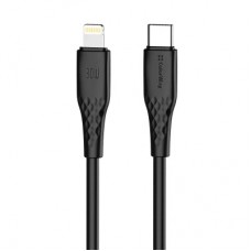 Дата кабель USB-C to Lightning 2.0m PD30W textured PVC black ColorWay (CW-CBPDCL095-BK) - Фото